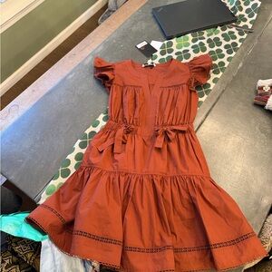 En Saison Rust Orange Mini Dress